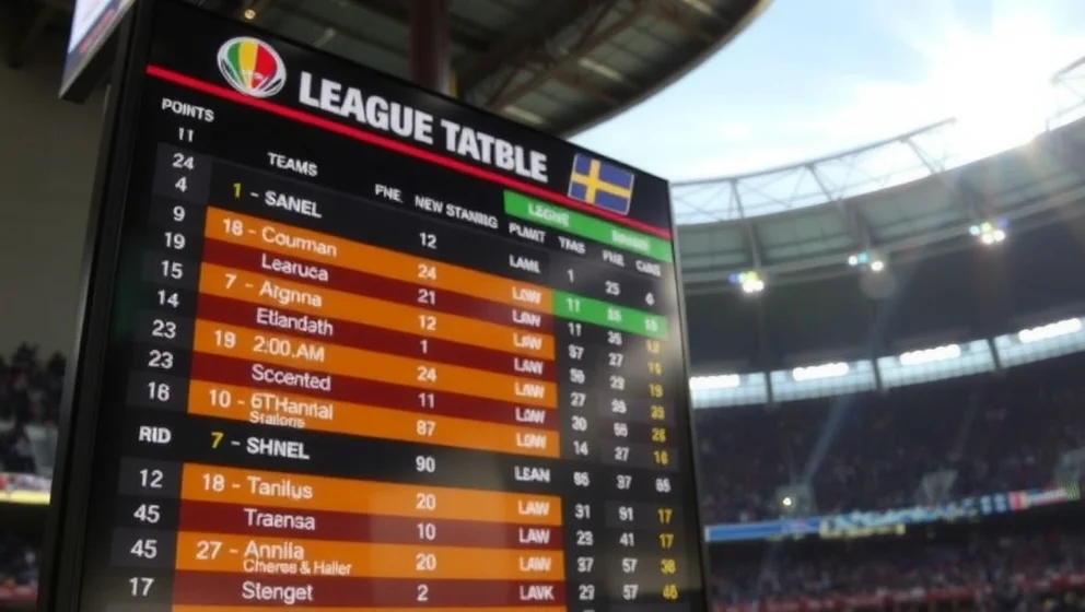 Poängställning i 1. liga just nu